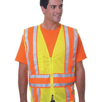 Unisex USA Made Class 2, Level 2 ANSI High Vis Mesh Safety Vest Thumbnail