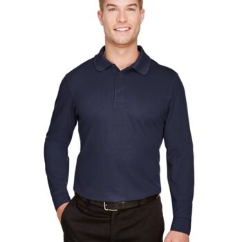 Men's Tall CrownLux Performance® Plaited Long Sleeve Polo Thumbnail