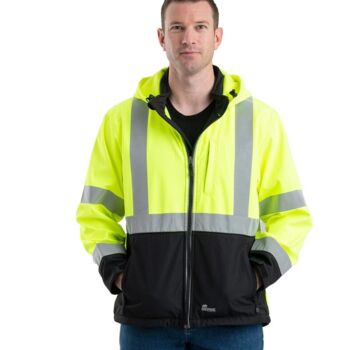 Men's Hi-Vis Class 3 Hooded Soft Shell Jacket Thumbnail