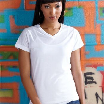 Women's Polyester Sublimation V-Neck Tee Thumbnail