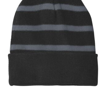 Striped Beanie with Solid Band Thumbnail