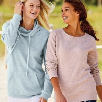 Women’s Space-Dyed Cowl Neck Sweatshirt Thumbnail