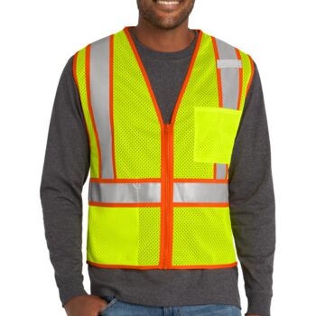 Ansi 107 Class 2 Mesh Zippered Two Tone Vest Thumbnail