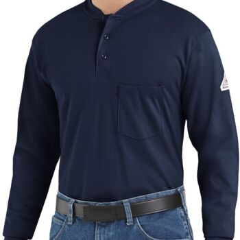 Men's Tall Long Sleeve Tagless Henley Shirt Thumbnail