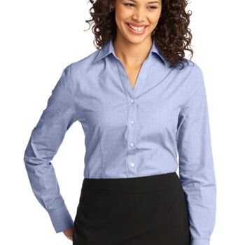 Ladies Crosshatch Easy Care Shirt Thumbnail